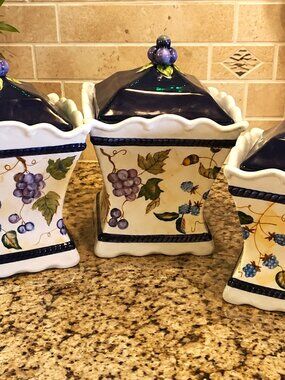 Vintage Capriware Ceramic Canister Set of 3 – SHIPS FREE